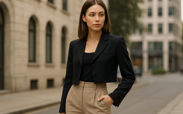 Krótkie marynarki damskie – jak je stylizować, aby wysmuklić sylwetkę?